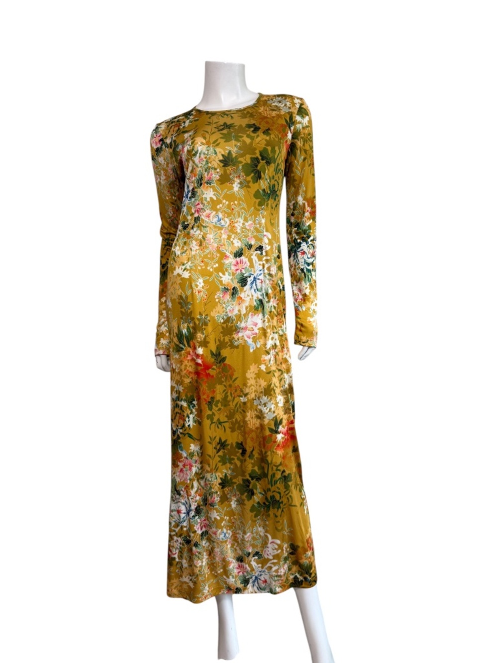 PIERRE LOUIS MASCIA Silk Dress in Yellow Floral Size M (RARE PIECE)